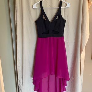 Pink and gray flowy dress